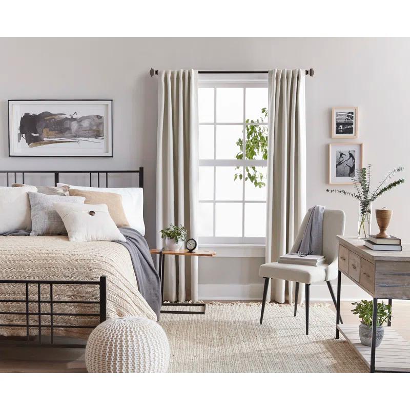 SnugSet Andrew Steel Adjustable Single Curtain Rod