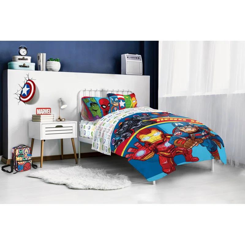 Marvel Marvel Superhero Adventures Double Team 4 Piece Twin Bed Set