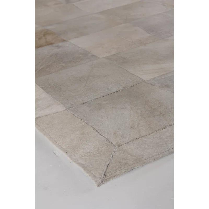 Exquisite Rugs Natural Hide Hand Stitched Leather Hide on Felt White Area Rug & Reviews | Wayfair