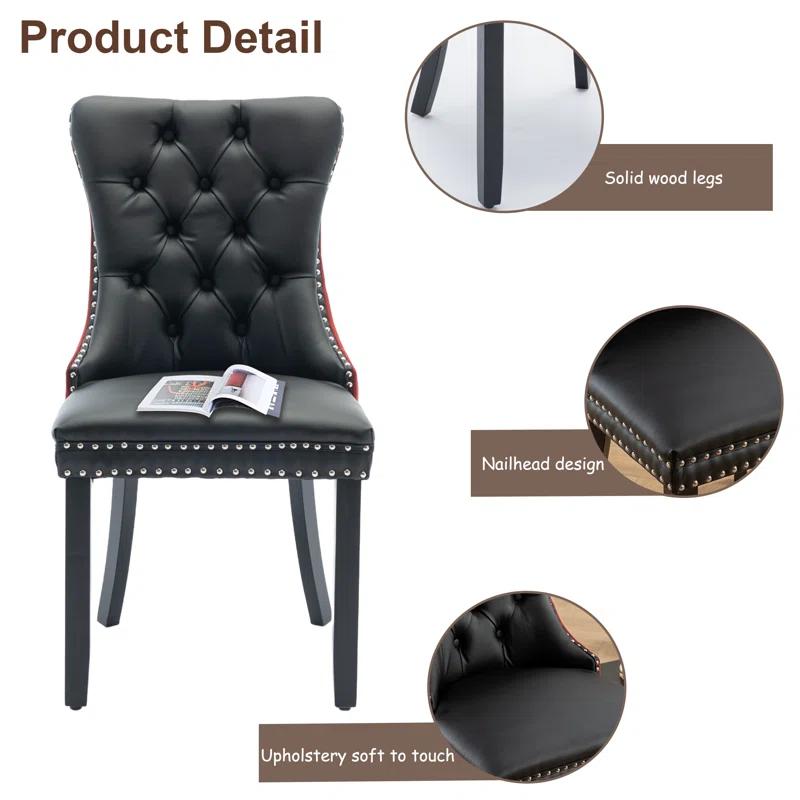 Rosdorf Park High-end Tufted Velvet Upholstered Nailhead Dining Chair