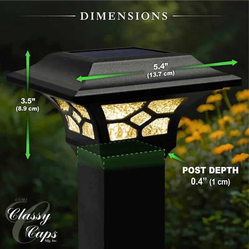 Classy Caps Low Voltage Integrated LED Aluuminum Fence Post Cap Light 2.5 In. X 2.5 In. with Base Adapter Included