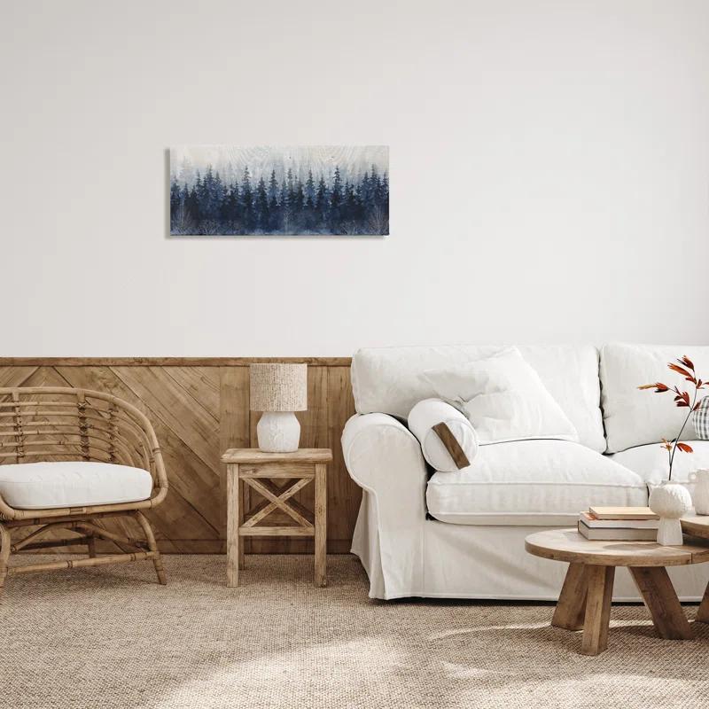 Stupell Industries Rustic Blue Forest Tree Line Fir Wood By Carol Robinson 955