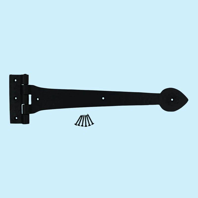 Heavy Duty Wrought Iron Heart Tip Door Strap Hinge