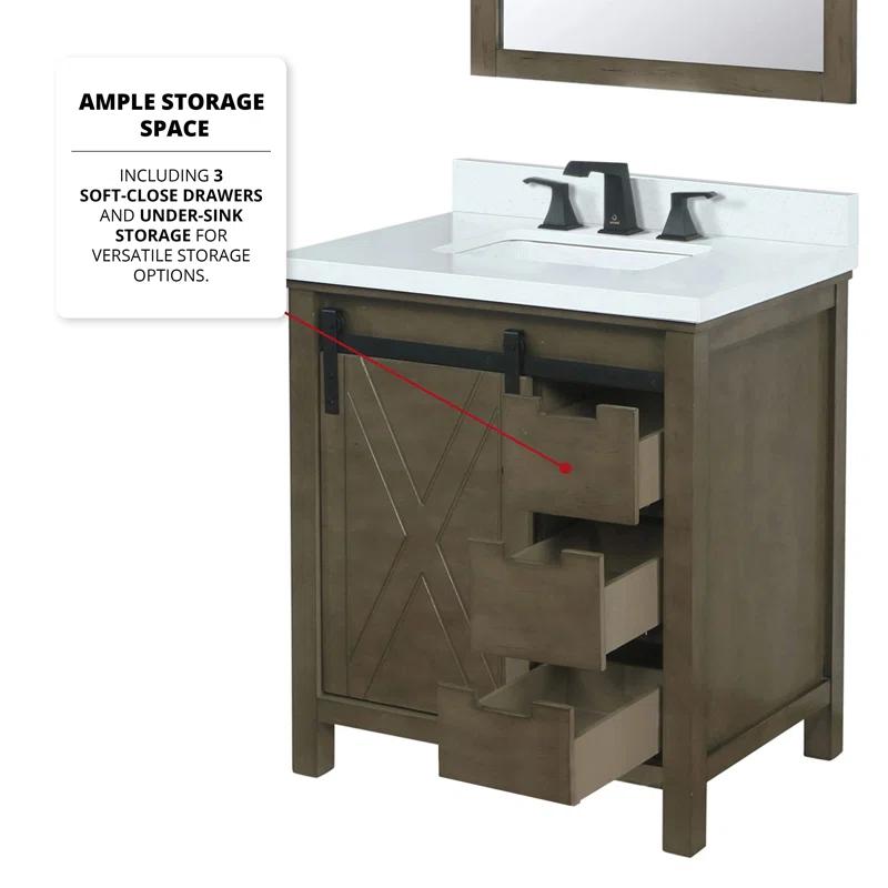 Lexora Marsyas 30 in W x 22 in D Single Bath Vanity
