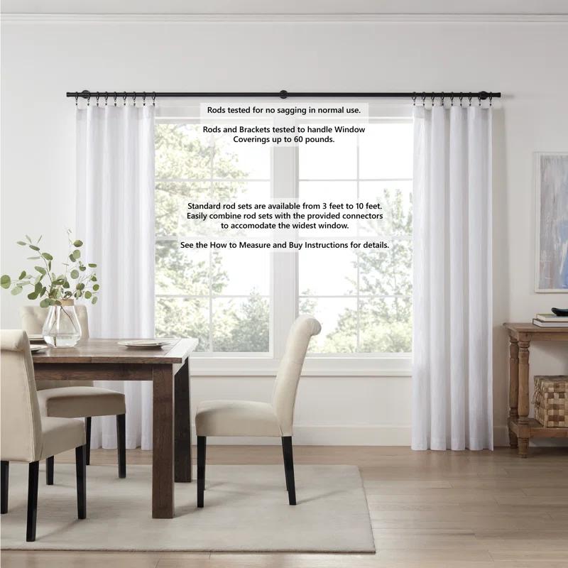 MODE Cambria Designer Series Premium 1-1/8 in Larger Dia. Non-Adjustable Curtain Rod and Designer Brackets