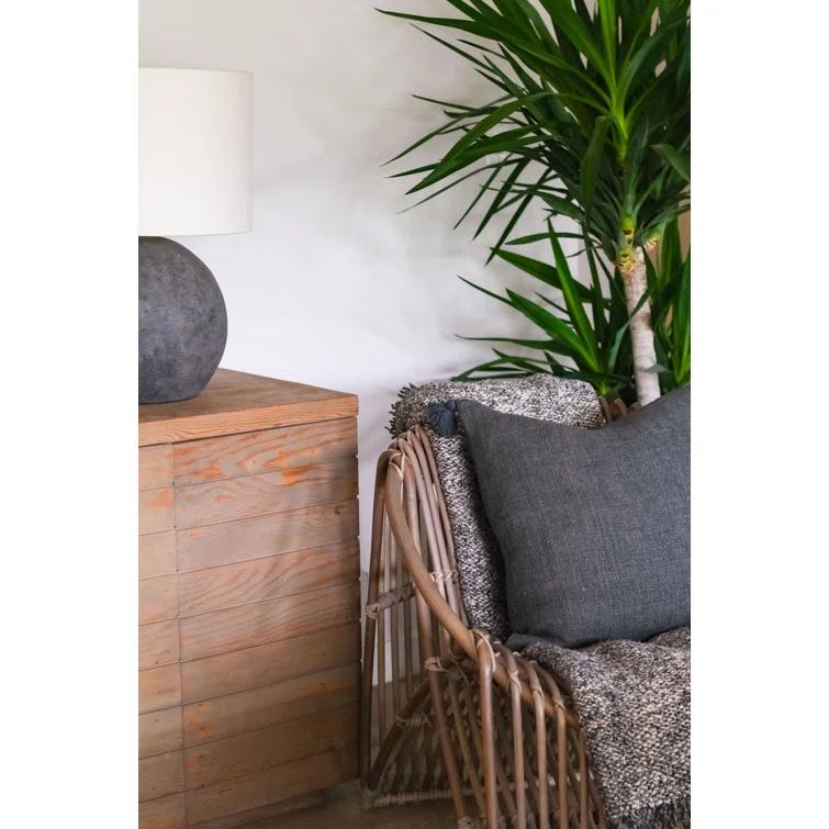 James Cotton Oversized Throw by Pom Pom at Home - Ivory and Charcoal