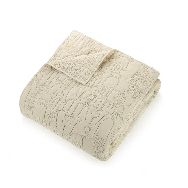 Jungalow Hamsa 3-Piece Embroidered Quilt Set