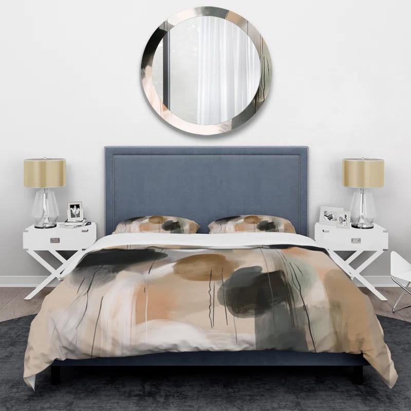 Design Art Painting Of Abstract Shapes III - Abstract Painting Duvet Cover Set - Microfiber Polyester