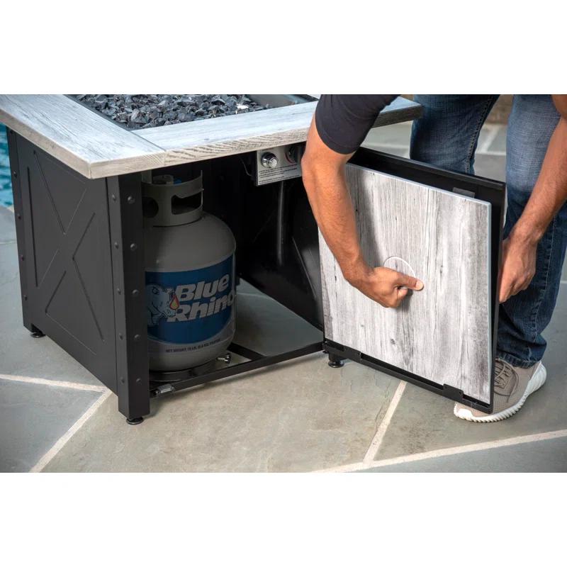 Endless Summer Mason by Endless Summer, 30" Square LP Gas Fire Table with Faux Wood Mantel