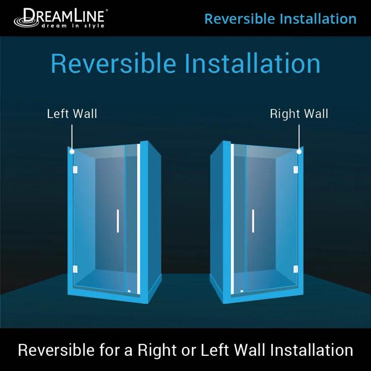 DreamLine Unidoor 34" W x 72" H Hinged Frameless Shower Door with Clearmax™ Technology SHDR-20347210-01