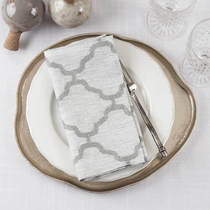 Saro Marrakesh Collection Polyester Geometric Square Napkin (Set of 4)