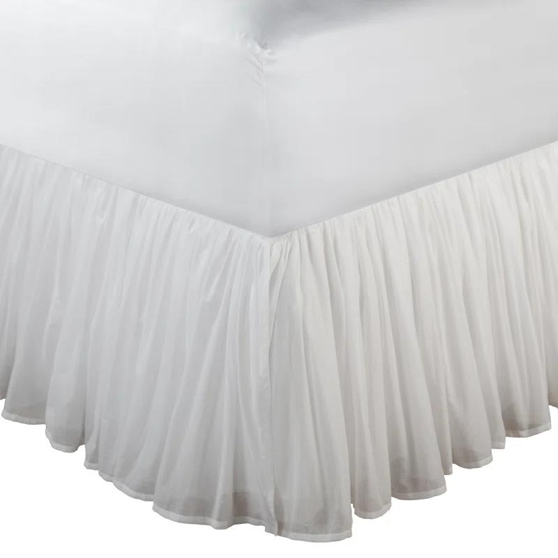Greenland Home Fashions Cotton Voile White Bed Skirt