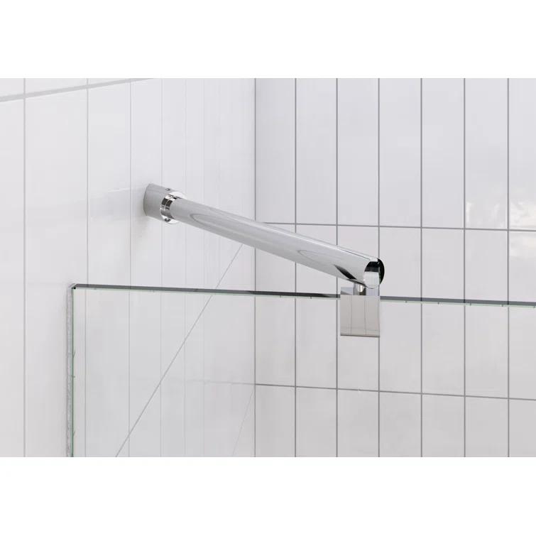 Glass Warehouse Stellar 55.5 in. W x 78 in. H Fully Frameless 3 Panel Inline Glass Hinged Shower Enclosure GHF-55.5-CH