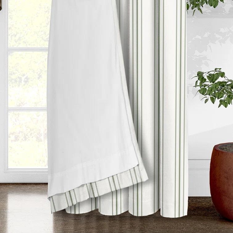 6ix Tailors Fine Linens August Stripe Rod Pocket Drapery Panels - Pair