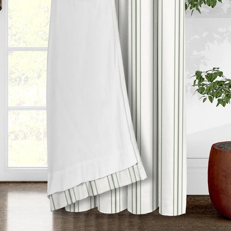 6ix Tailors Fine Linens August Stripe Rod Pocket Drapery Panels - Pair