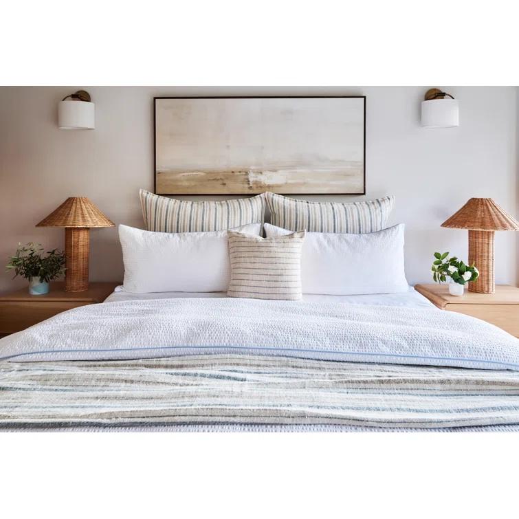 Naples 28" x 36" Striped Linen Rectangular Pillow