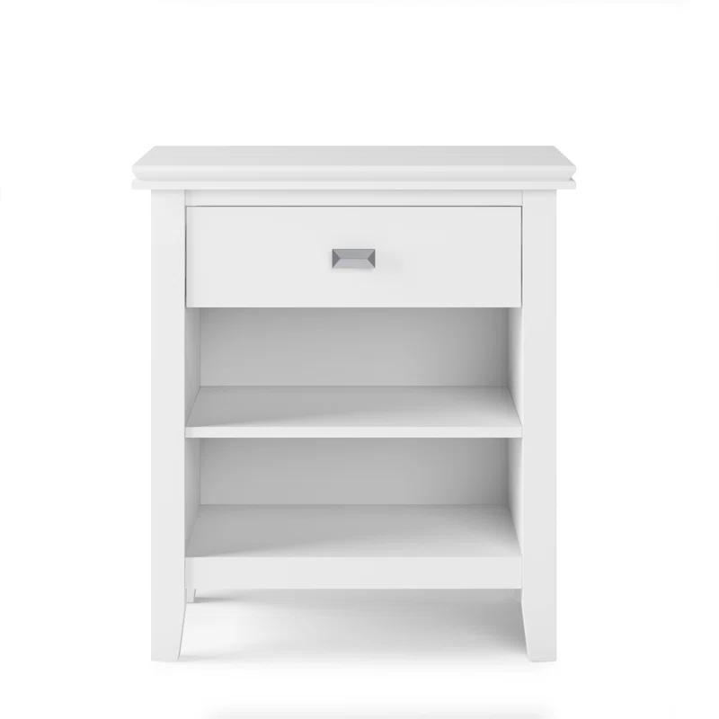 Simpli Home Artisan 24"W Solid Wood Nightstand with Drawer and Shelves