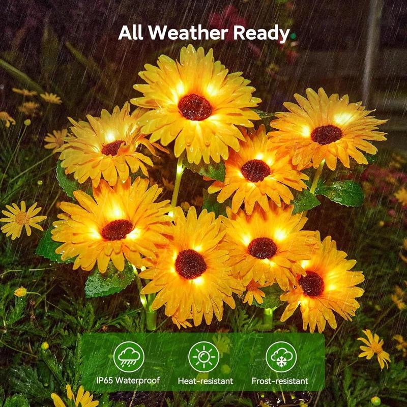 4 Pack Solar Lights Outdoor Garden Decoration, Garden Lights for Outdoor Garden Patio Deck Yellow