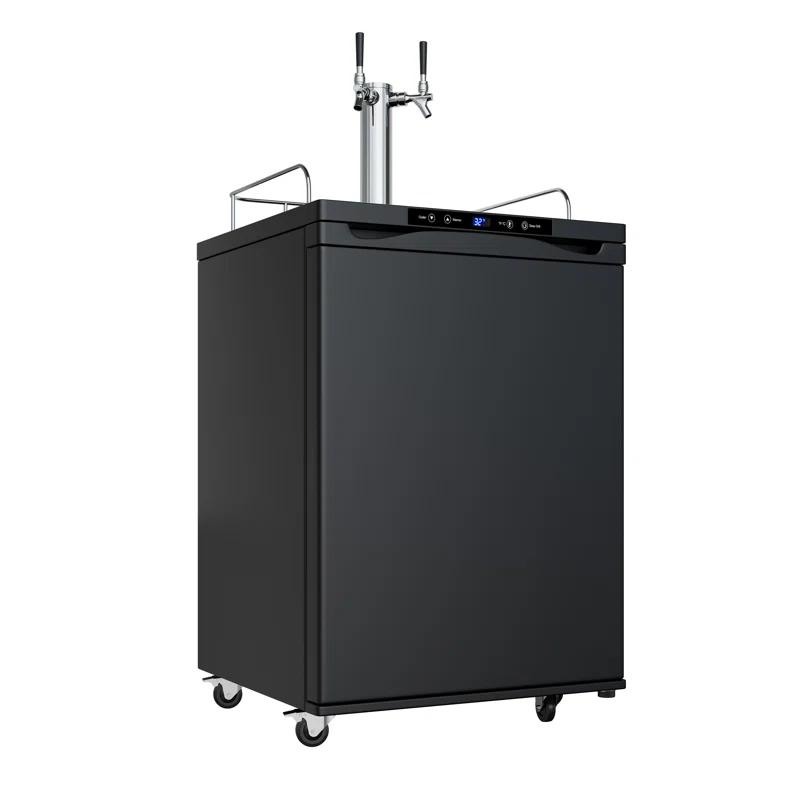 EdgeStar 5.6 Cubic Feet Dual Tap Freestanding Kegerator with Adjustable Temperature