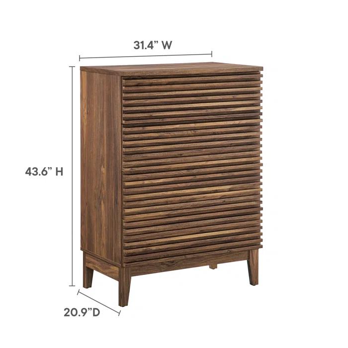 Modway Render 4-Drawer Chest In Walnut | Wayfair