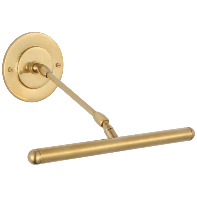 Emery 12" Hand-Rubbed Antique Brass Adjustable Picture Light