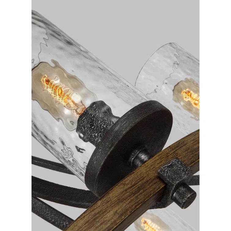 Steffens Iron & Textured Glass Chandelier (24"-48")