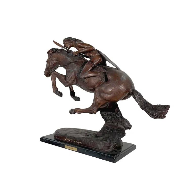 Bronze Cheyenne Sculpture with Brown Patina Finish