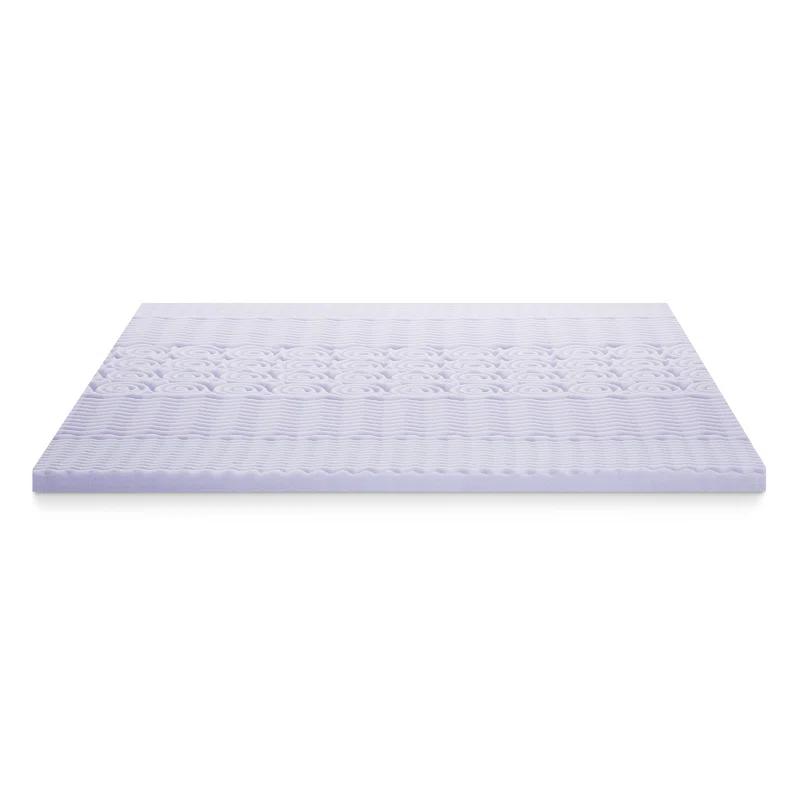 Lucid Comfort Collection 2" Zoned Lavender Memory Foam Mattress Topper
