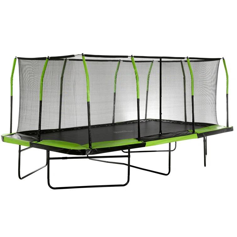 Upper Bounce Machrus Upper Bounce - Mega 10' X 17' Gymnastics Style, Rectangular Trampoline - Green/Black
