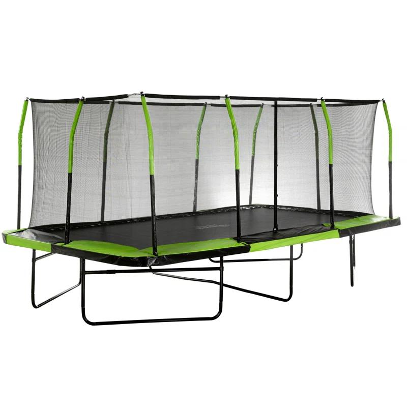 Upper Bounce Machrus Upper Bounce - Mega 10' X 17' Gymnastics Style, Rectangular Trampoline - Green/Black