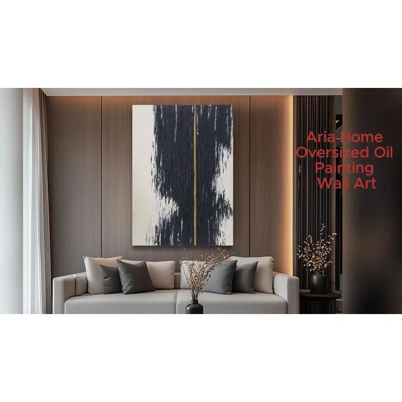 Aria Home Soleron Frameless Oil Painting Large Hand-Painted Canvas Wall Art 31"X47"