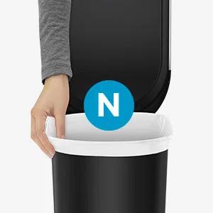 Simplehuman 40 Liter Slim Kitchen Trash Can, Black Plastic