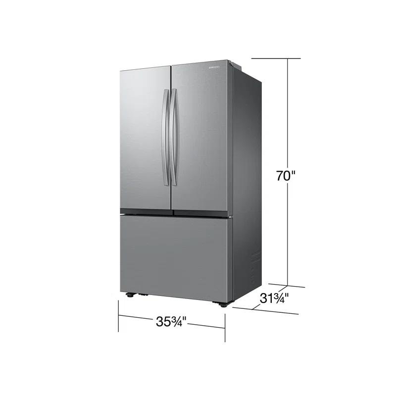 Samsung RF27CG5100SRAA 27 Cubic Feet Mega Capacity Counter Depth 3-Door French Door Refrigerator with Dual Auto Ice Maker