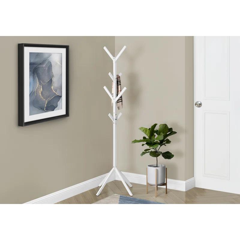 Ebern Designs Coat Rack, Hall Tree, Free Standing, 8 Hooks, Entryway, Bedroom, Metal, Contemporary, Modern