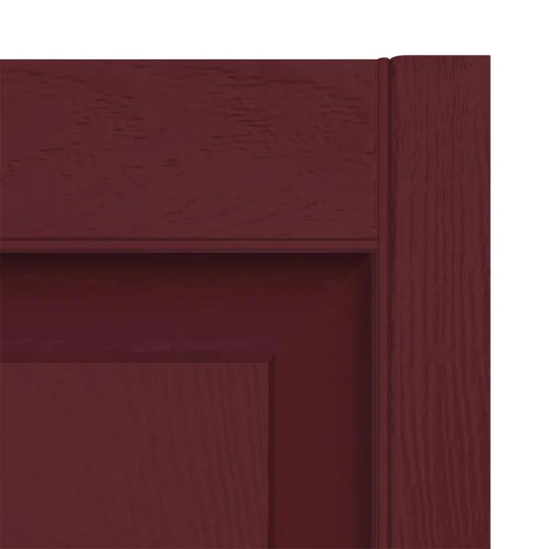 14.5 in. x 55 in. Louvered Vinyl Exterior Shutters Pair in Wineberry