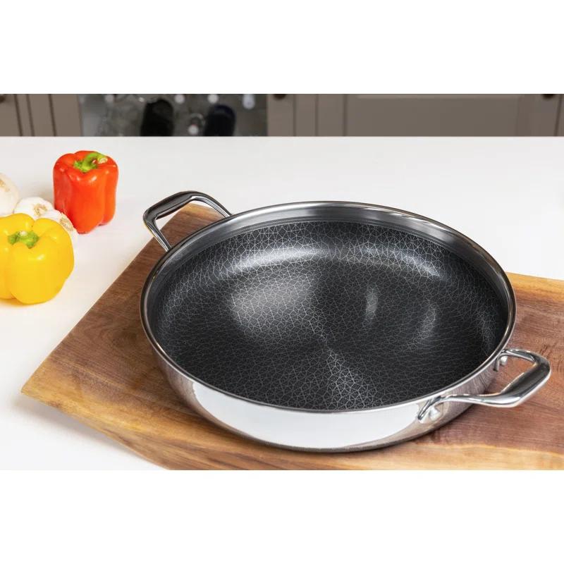 Livwell Livwell DiamondClad 14-inch Hybrid Nonstick Stainless Steel Everything Fry Pan Skillet with Tempered Glass Lid