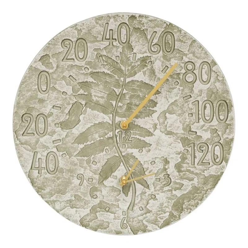 Whitehall Products Sumac Indoor/Outdoor Wall Clock and Thermometer