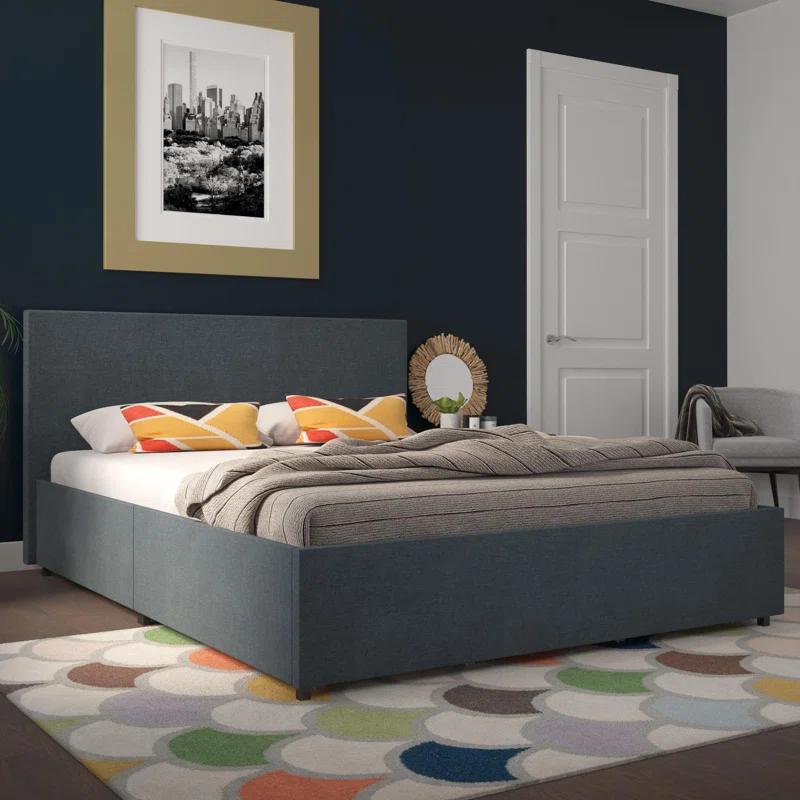 Novogratz Kelly Upholstered Unfinished Platform Storage Bed
