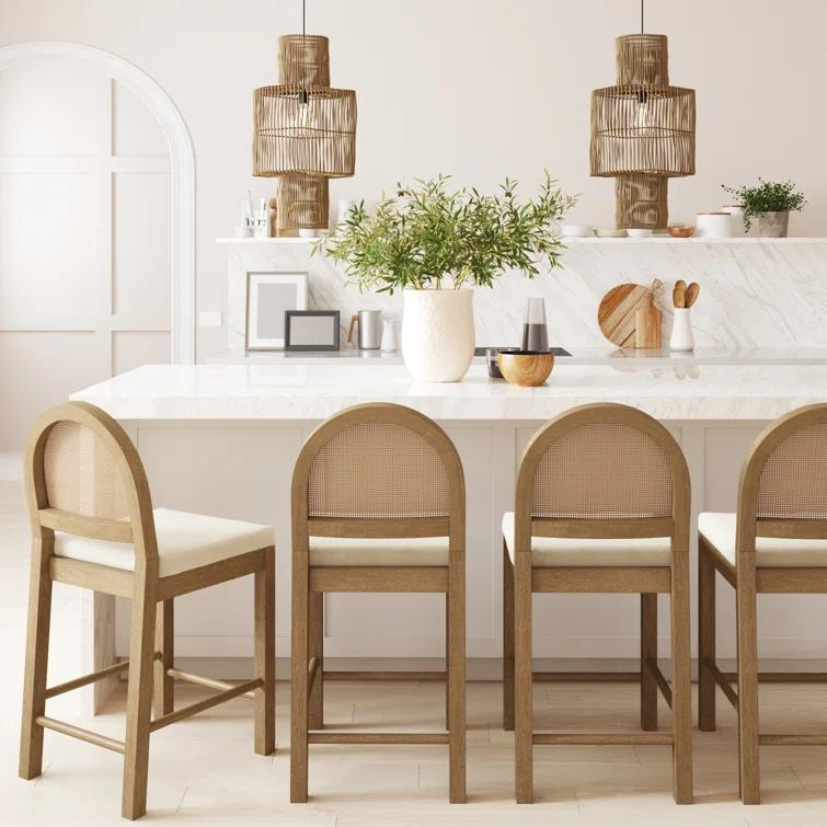 Nathan James Bailey Upholstered Counter Stool with Solid Wood Frame