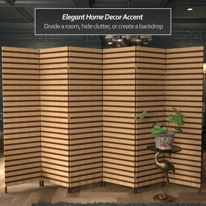 Oriental Furniture 6 ft. Tall Two Tone Natural Fiber Room Divider