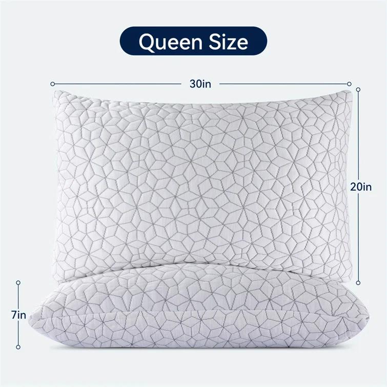 Alwyn Home Set Of 2 Cooling Shredded Memory Foam Pillows For Sleeping, Pillow Cooling Gel Pillows For Hot Sleepers Cool Pillow For Side Back Sleeper, Neck Pain Relief Adjustable Gel Bed Pillow For Hot Sleepers
