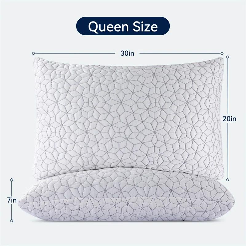 Alwyn Home Set Of 2 Cooling Shredded Memory Foam Pillows For Sleeping, Pillow Cooling Gel Pillows For Hot Sleepers Cool Pillow For Side Back Sleeper, Neck Pain Relief Adjustable Gel Bed Pillow For Hot Sleepers