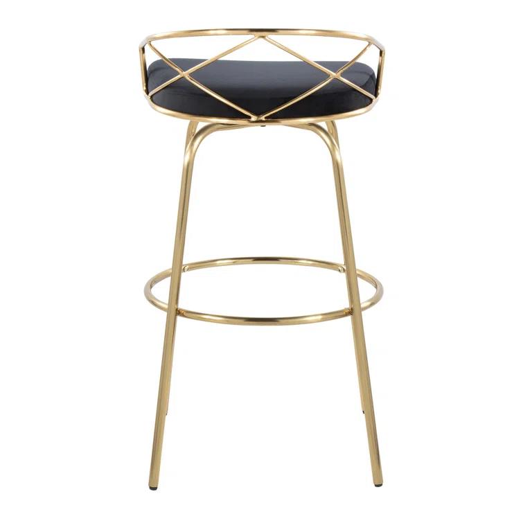 George Oliver Lakyia Swivel Upholstered Counter Stool with Metal Frame (Set of 2)