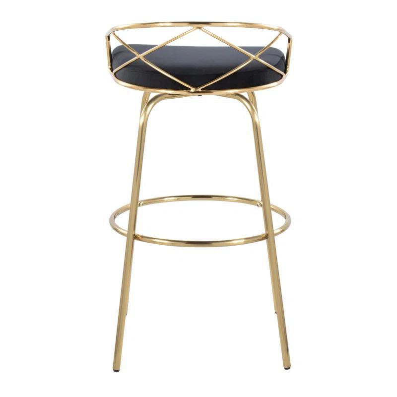 George Oliver Lakyia Swivel Upholstered Counter Stool with Metal Frame (Set of 2)