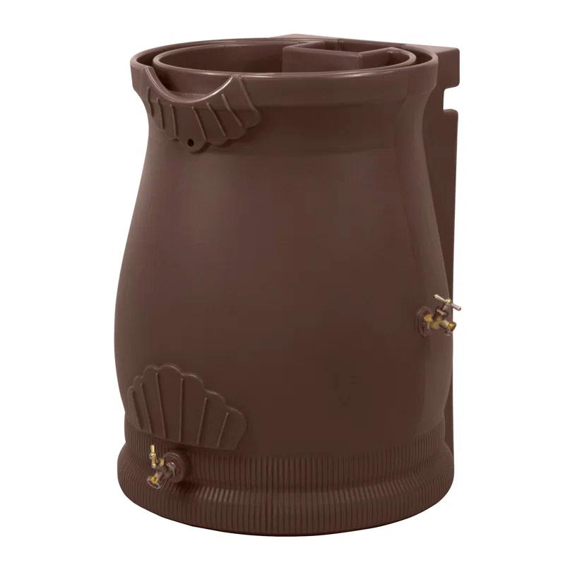 Good Ideas 50 Gallons Plastic Drainable Dual Overflow Planter Rain Barrel