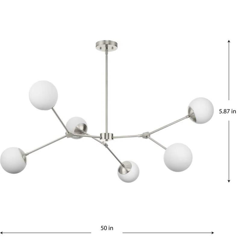 Hilrich 6 - Light Dimmable Sputnik Modern Linear Chandelier