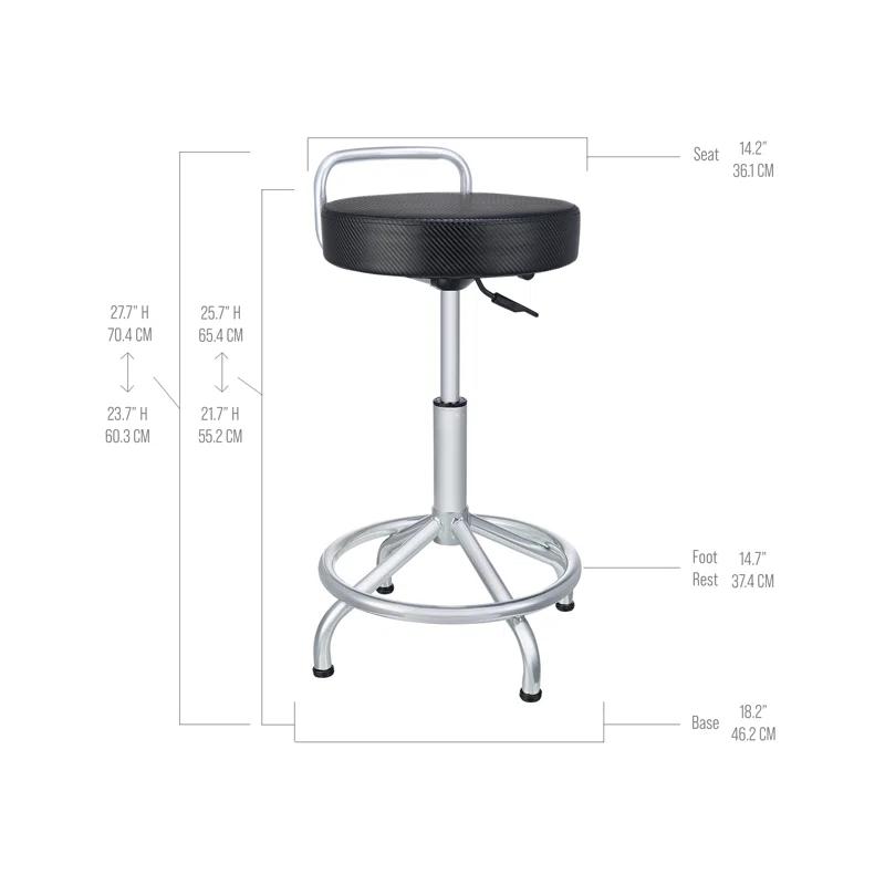 Seville Classics Adjustable Height Ergonomic Swivel Stool with Wheels