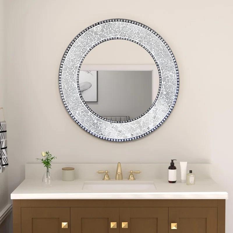 World Menagerie Cobberas Manufactured Wood, Glass Round Wall Mirror