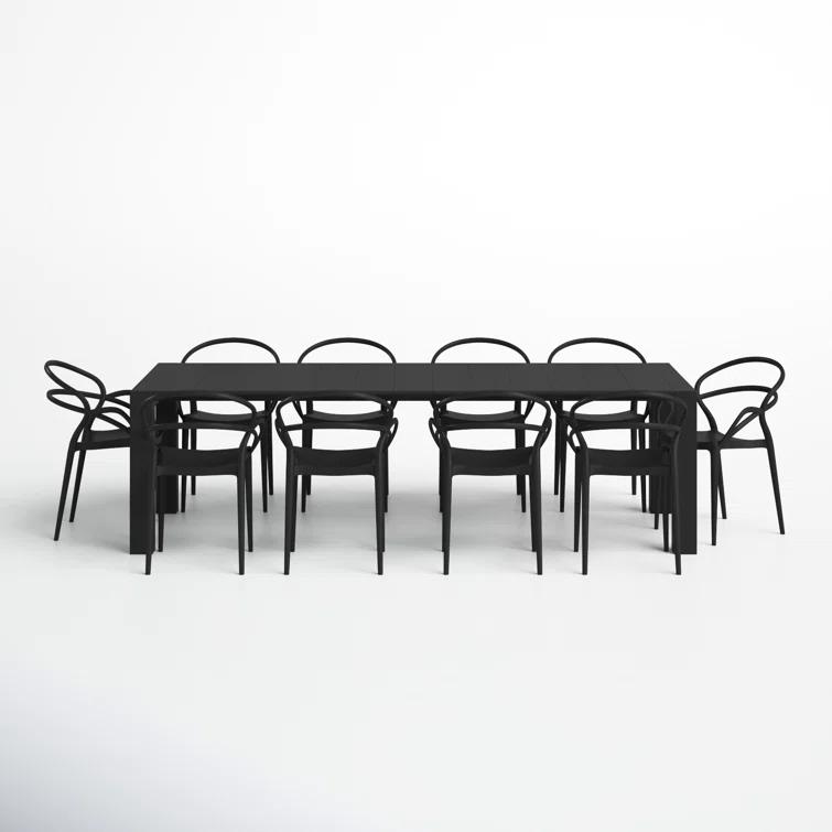 Comet 39.37'' Rectangular 10 - Person Outdoor Dining Set
