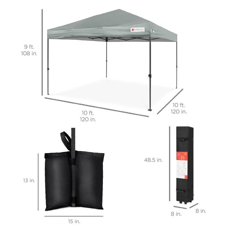 Best Choice Products Best Choice Products Easy Setup Pop Up Canopy W/ 1-Button Setup, Wheeled Case, 4 Weight Bags